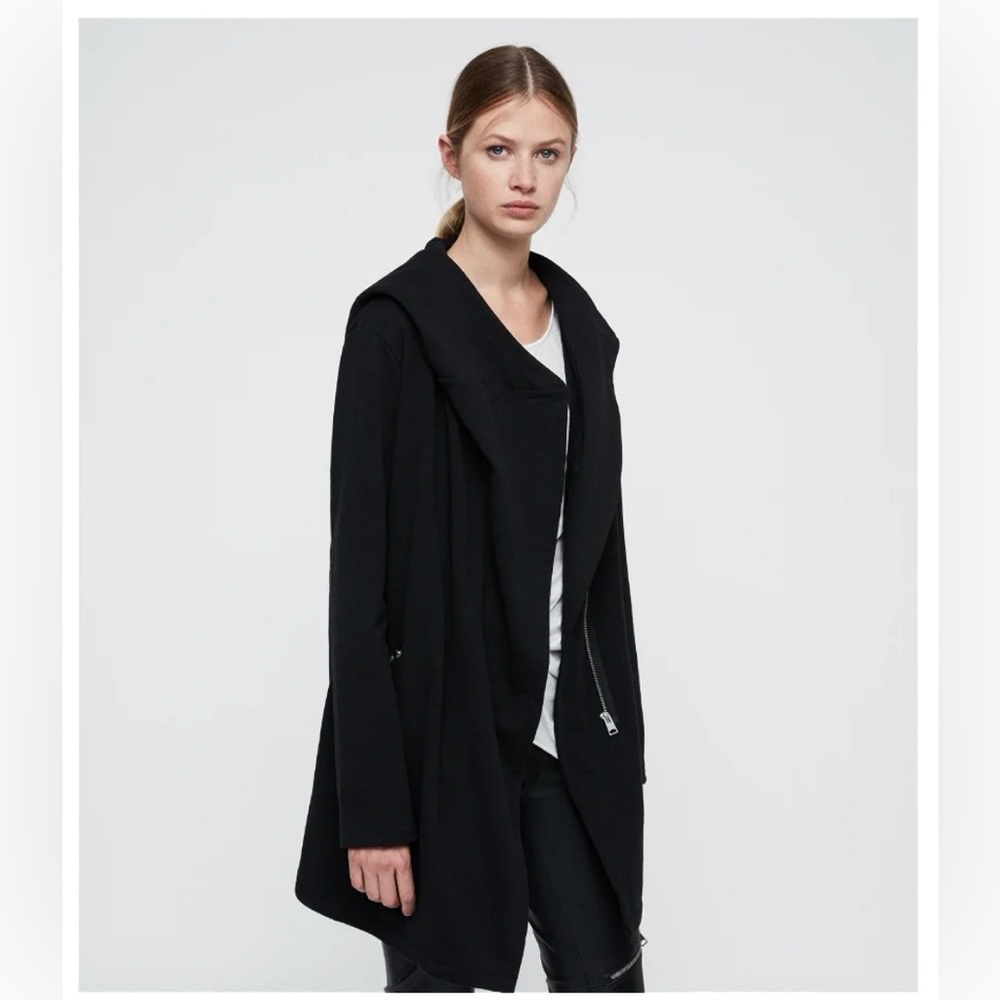 ALL SAINTS Navarre Oversized Jacket Sweatshirt Black